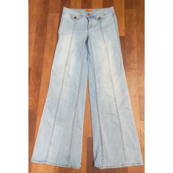 JOE FRESH WOMENs 4 LIGHT WASH WIDE LEG JEANS 30 x 34 TALL Stretch Flap pockets - Picture 1 of 5